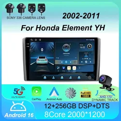 Car Radio Android 16 For Honda Element YH 2002 2003 2004 2005 - 2011 Carplay Auto GPS BT Multimedia 2Din Player Stereo DVD Video