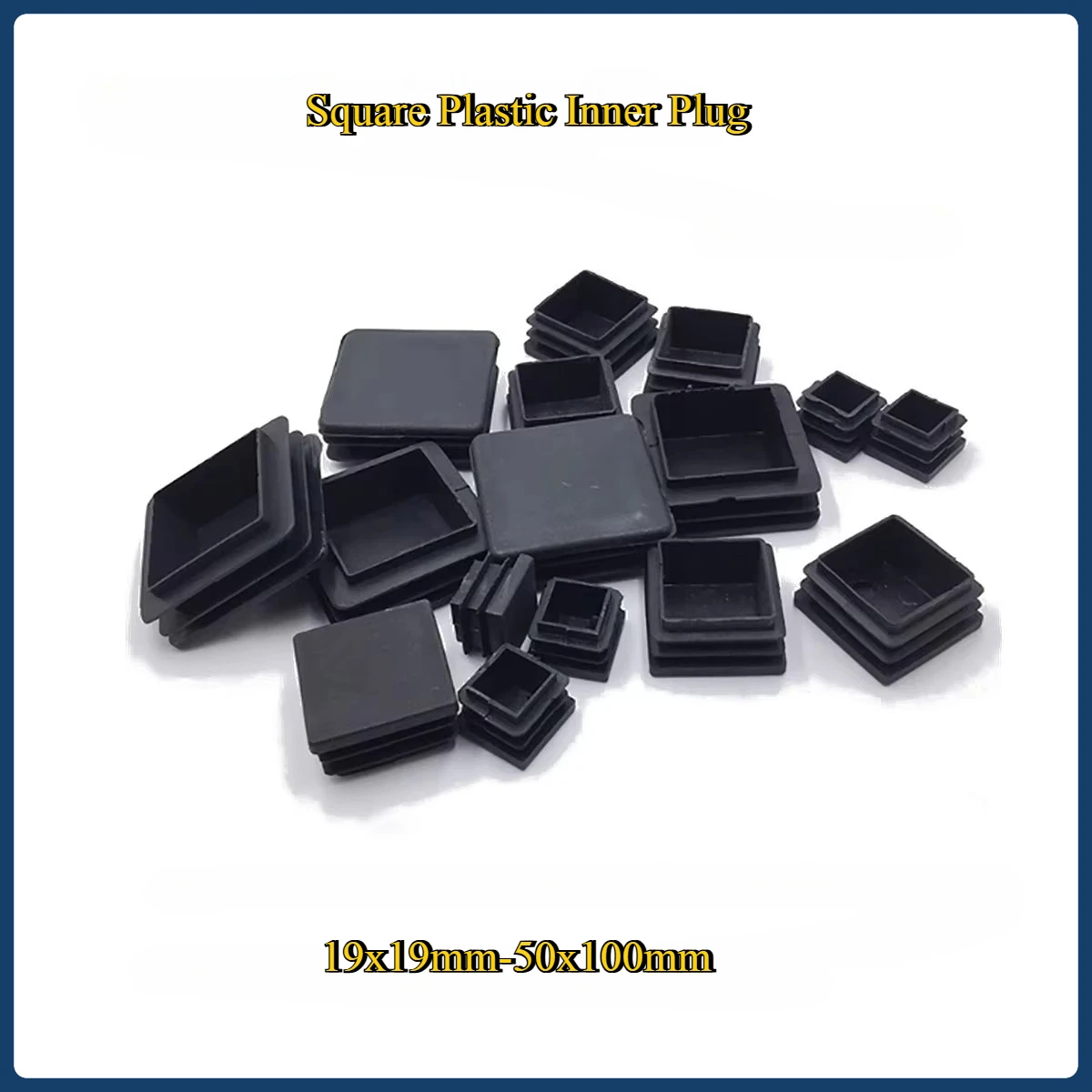 

Black Plastic Square Cover with Protective Gasket and Dust-proof Sealing for Furniture End Caps