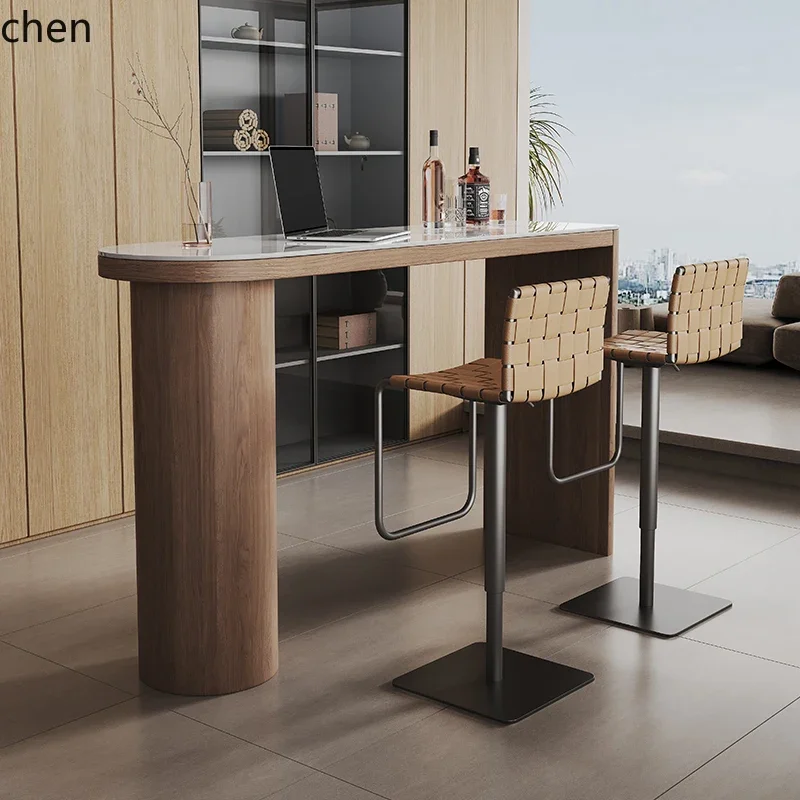 DSAretro walnut bar counter household solid wood dining table desk rock slab bar counter