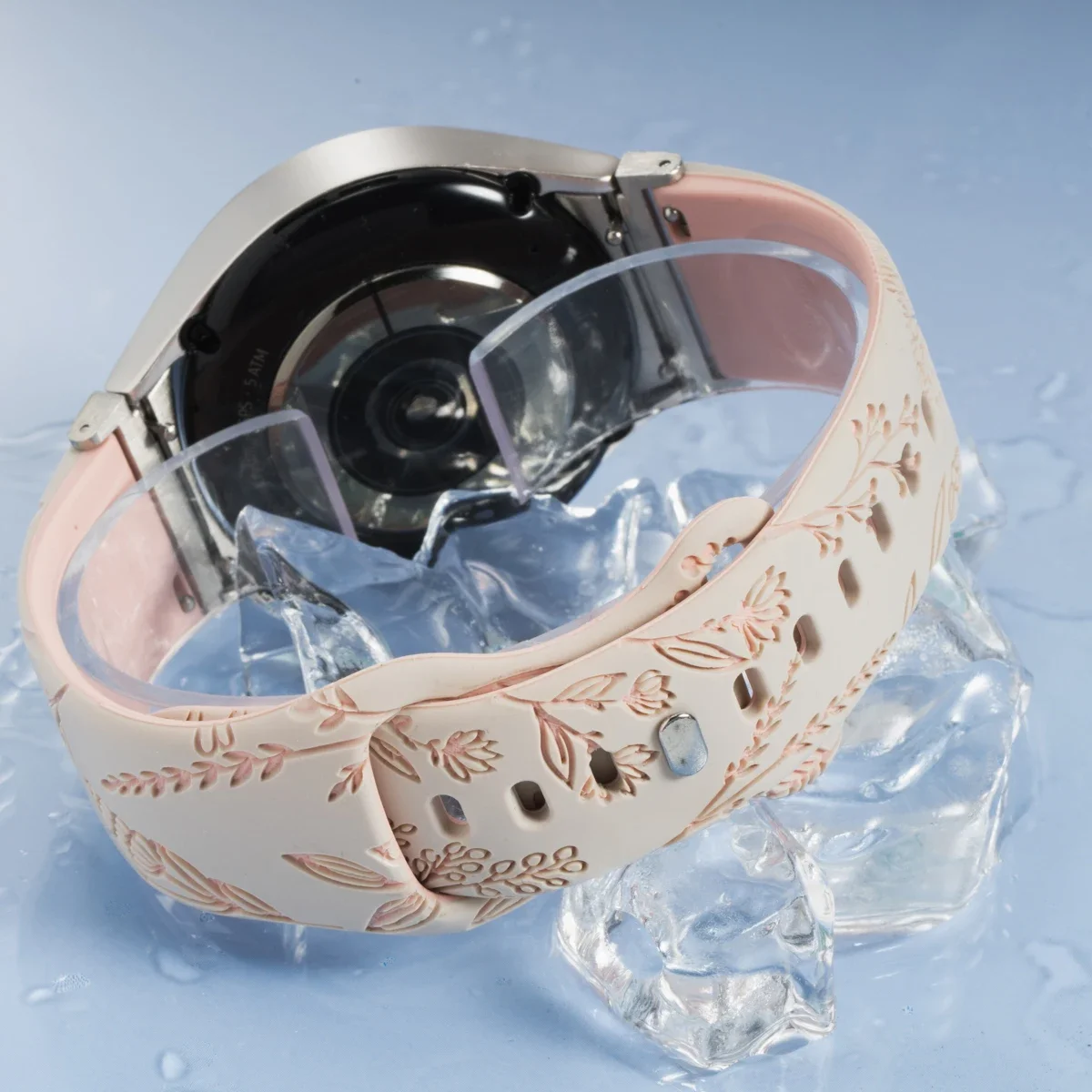 Pulseira de silicone sem lacuna para samsung galaxy watch 4/5/6/7 44mm 40mm pulseira de dente de leão gravada para galaxy watch 6 clássico 47mm