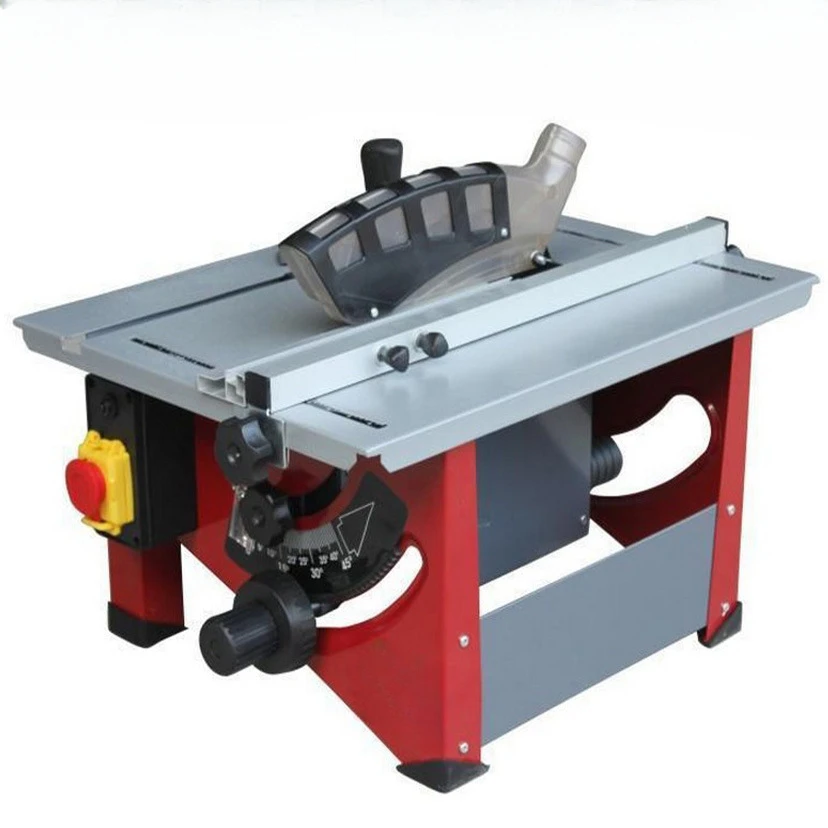 Chainsaw, desktop multi-function small 8 inch woodworking table saw trimmer 45 ° adjustment household woodworking saw tool