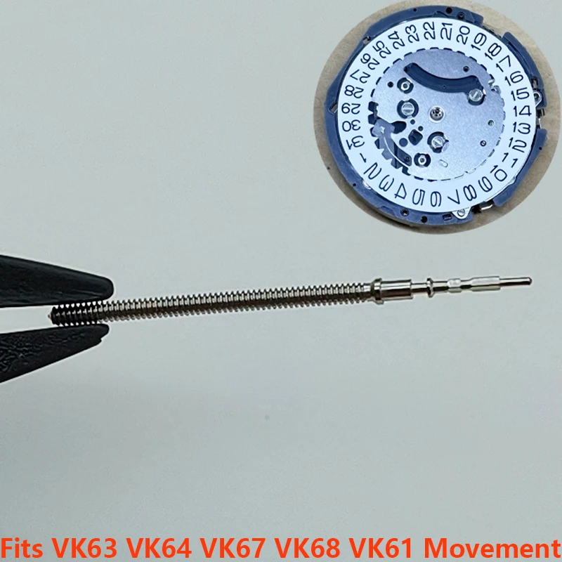 2/4pcs VK61 VK63 Watch Crown Stem Spare Fits VK61 VK63 VK64 VK67 VK68 Movement Men Watch Repair Crown Stem Parts