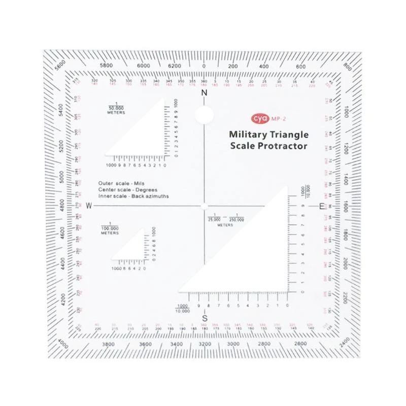 Clear MGRS USNG Coordinate Scale Protractor for Sea & Land Navigation Adventure Topographical Map Scale