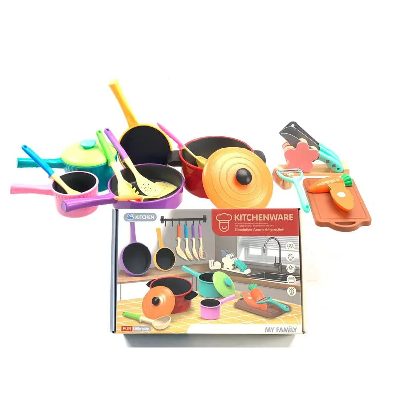 Superieure simulatie keukenspeelgoedset voor meisjes, jongens, 3-6 jaar oud, fantasiespel, koken, chef-kok, rollenspel met snijden van groenten