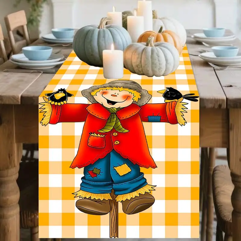 VIKAMA 1Pc Fall Thanksgiving Table Runner Autumn Harvest Table Decor for Dining Table Holiday Party Home Decor