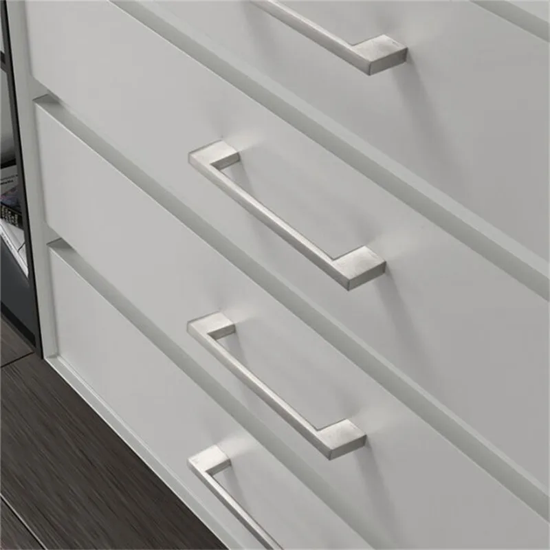 KK&FING 1 PCS Brushed Black Aluminum Furniture Cabinet Door Handles Glass Cabinet Wardrobe Door Drawer Pulls Furniture Hardware