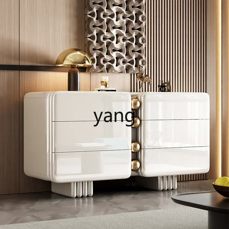LH light luxury six-chest cabinet modern simple bedroom bedside cabinet advanced storage solid wood porch side cabinet
