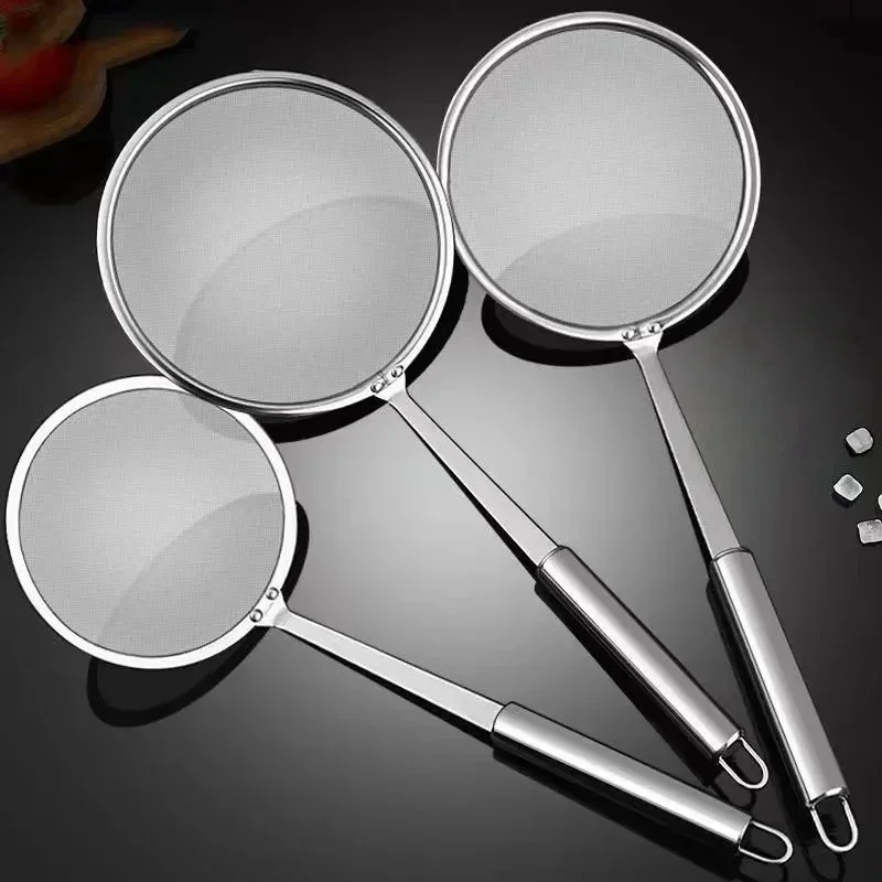 Multi-Functional Fine Mesh Filter Spoon - Premium Stainless Steel Oil Skimmer Strainer for Fried Food