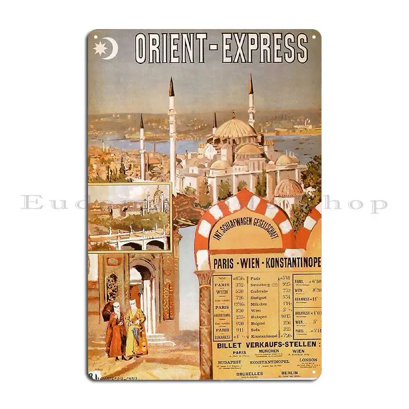 Orient Express Vintage Train Travel Print Vintage Travel Art Orient Express Metal Sign Club Wall Decor Iron Tin Sign Poster