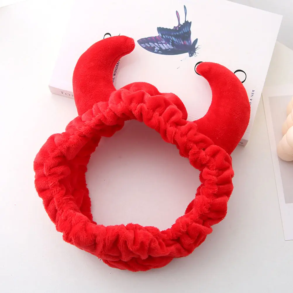 

Набор из 3 многоразовых повязок для умывания и душа для женщин: мягкие эластичные ободки для волос в форме рожек для макияжа, спа-процедур и ухода за кожей