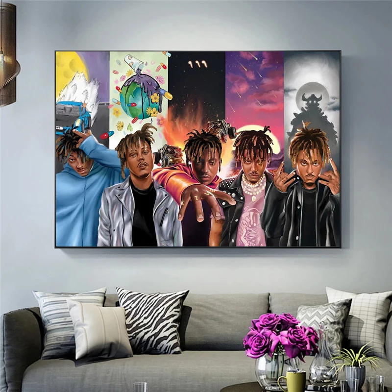 Juice Wrld Poster Rap Hip Hop Music Star Art Canvas Painting Print Wall Art Picture Home Decor Quadro Cuadros Unframed