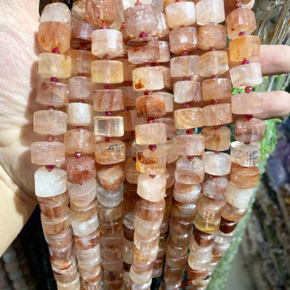 Natural Gemstone red blood quartz Quartz 15mm Loose Bead DIY Earrings Necklace Bracelet Jewelry Making