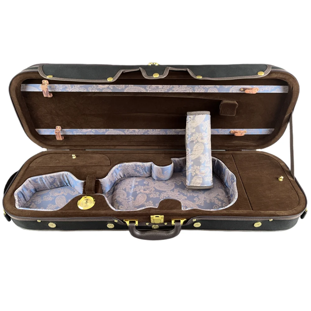 Hermoso forro jacquard - Estuche para violín 4/4 con forma oblonga Cкрипка Ammoon con interior suave 1,8 kg