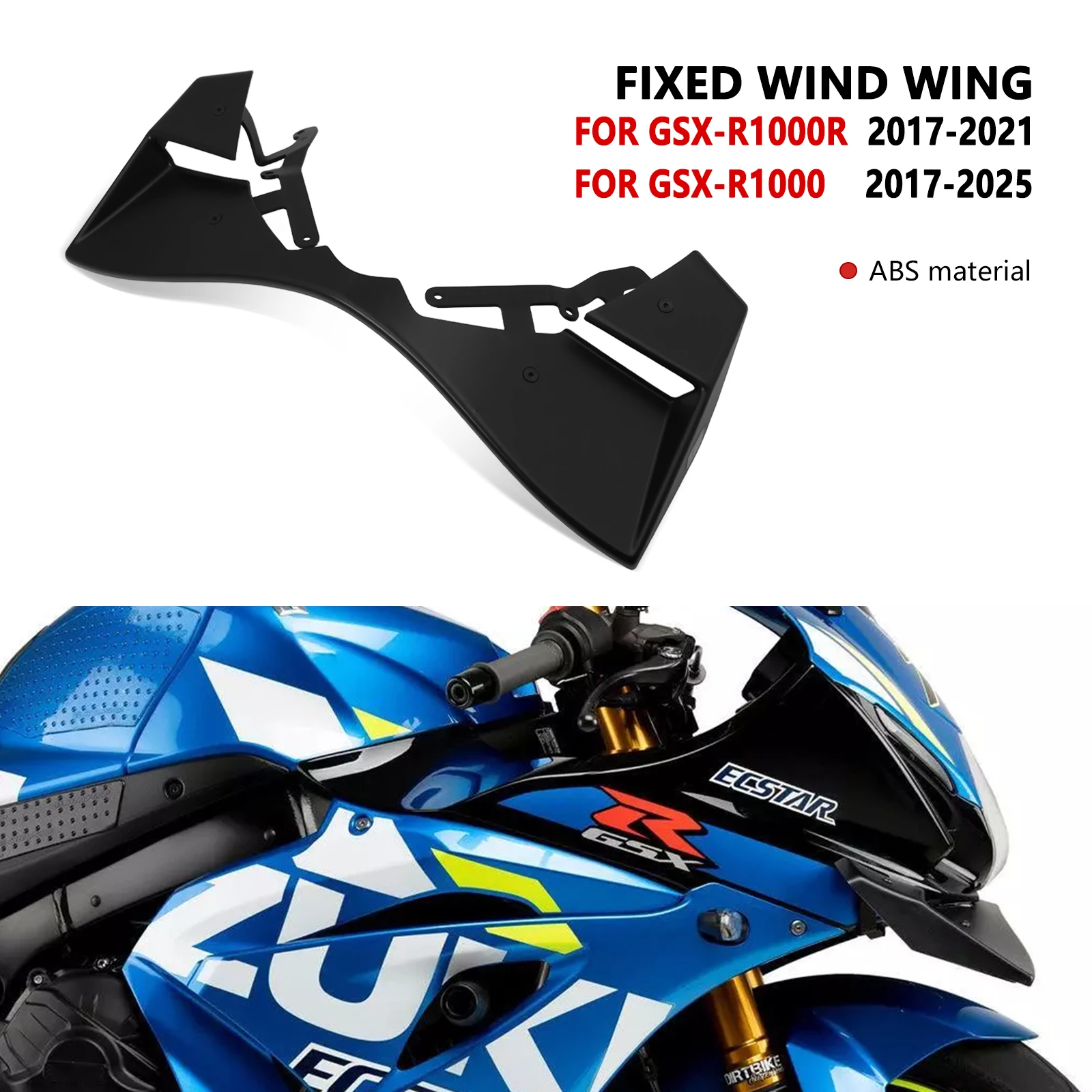 For GSX-R1000 2017-2025 GSX R1000R 2017-2021 New Motorcycle Front Fairing Winglet Aerodynamic Wing Spoiler Winglet Fairing