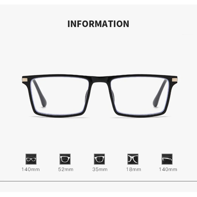 Quadratische multifokale photochrome Presbyopie-Brille für Männer und Frauen, progressive High-Definition-Lese-Anti-Blaulicht-Brille – Detail 6
