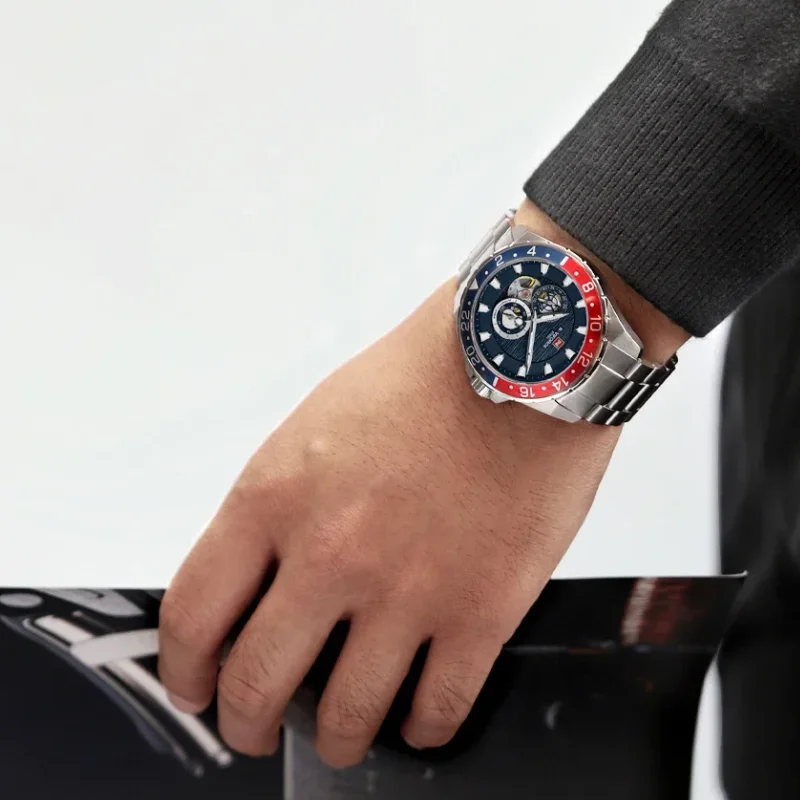 

Мужские наручные часы NAVIFORCE NF1003 с автоматическим механическим механизмом, повседневные, модные, из нержавеющей стали, водонепроницаемые (10ATM), подарок для мужчин