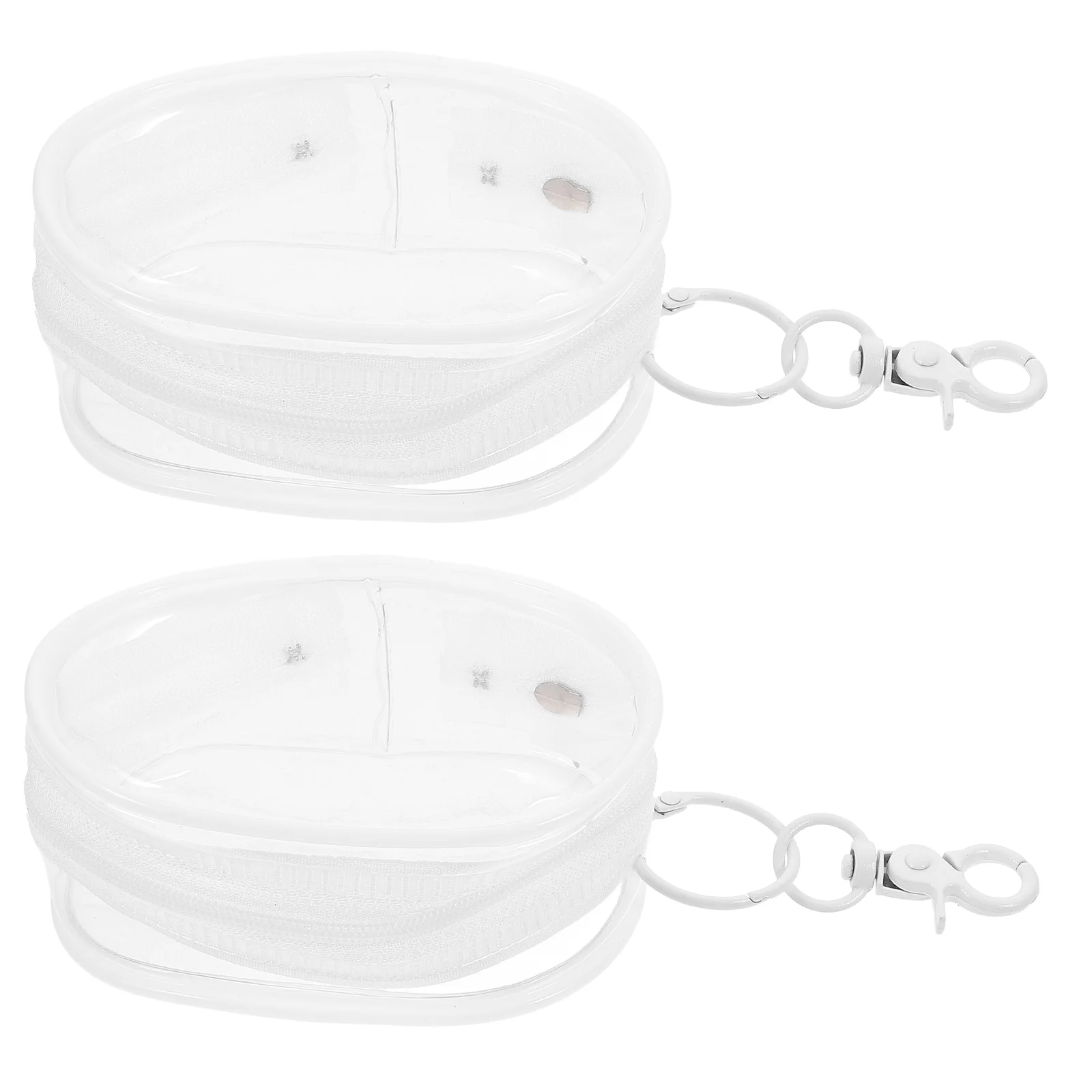 2 Pcs Storage Case Transparent Baby Bag Clear Toiletry Hanging Clothes White Travel