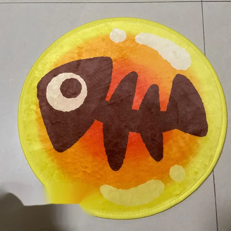 Game Splatooned Carpet 3 Role Salmon Roe Shape Defu Velvet Carpet 50cm Cute Circular Door Mat Kawaii Bedroom Rug Home Decor