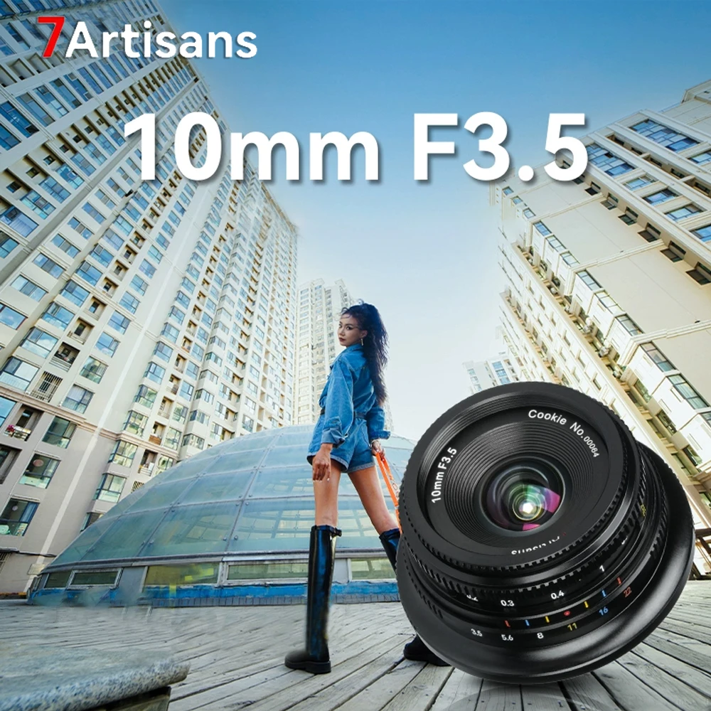 7artisans 10 мм F3.5 APS-C 108 ° Сверхширокоугольный объектив с фиксированным фокусом для камеры Fujifilm XF Sony E Nikon Z Micro M4/3