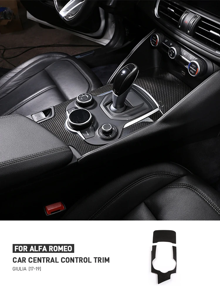 

For Alfa Romeo Giulia 2017-2019 Real Carbon Fiber Car Center Console Gear Shift Panel Cover Trim Sticker Decoration Accessories