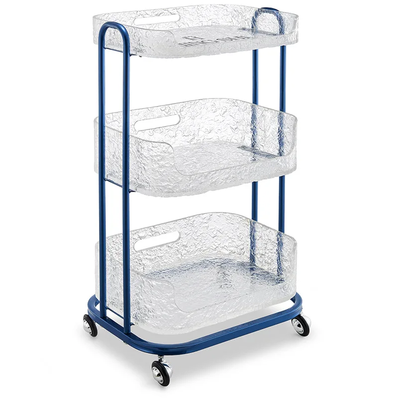 

Специальная высококачественная мобильная тележка для хранения инструментов для салона красоты, многофункциональная трехслойная мобильная стойка для хранения вышивки ногтей