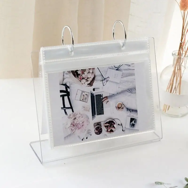 Y3NC Multi-purpose Desktop Standing Photo Album Clear LOMO Photo Holder Postcards Display Rack Mini Poster Frame