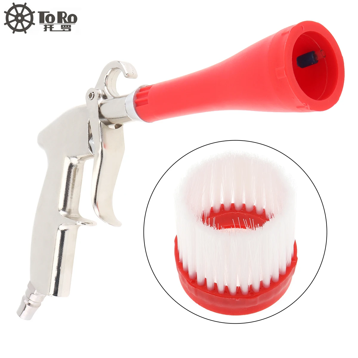 

High Pressure Spray Gun Pneumatic Duster Blow Gun with 12cm Hose Connector and Cleaner Brush Head for Dust Removal / Car Wash