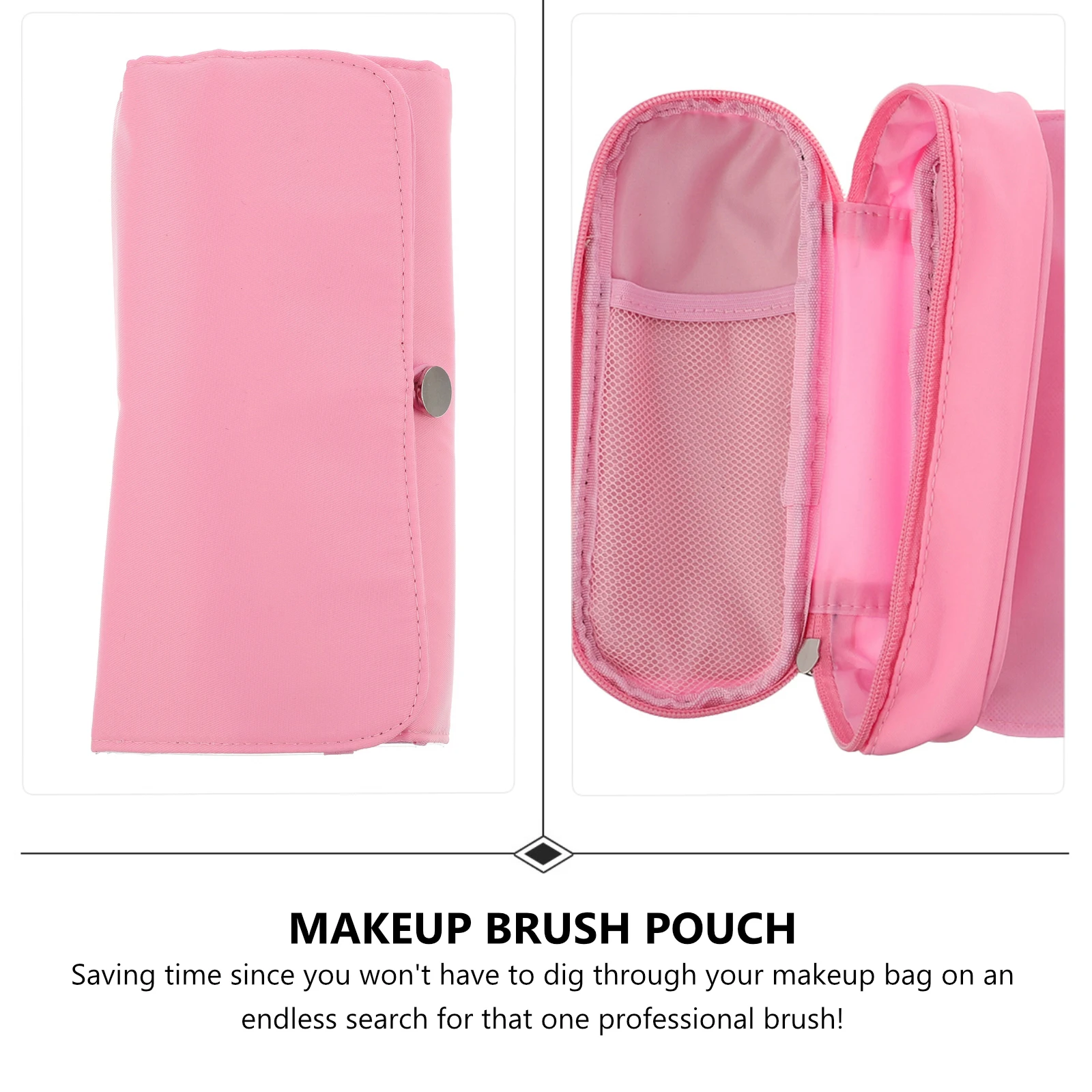 

Large Capacity Makeup Brush Bag Pouch Storage Case Thick Padding Protective Flap Travel Toiletry Bag Holder