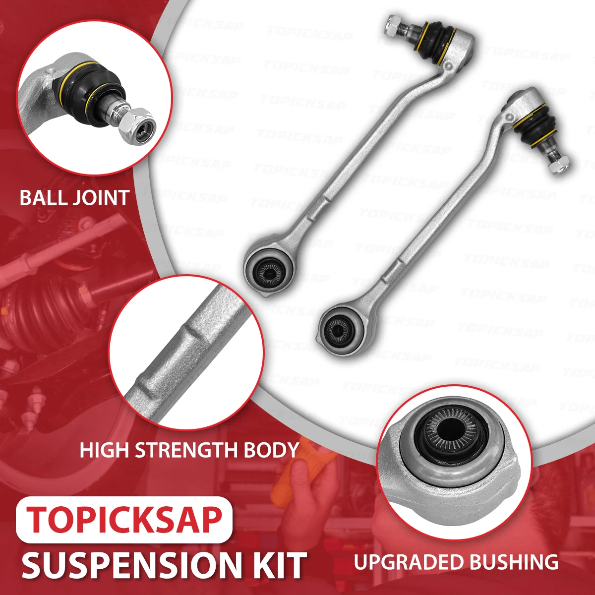 TOPICKSAP Front Forward & Rearward Lower Control Arm Ball Joint Suspension 12pcs Kit for BMW X3 X4 F25 2011 2012 - 2017 2018