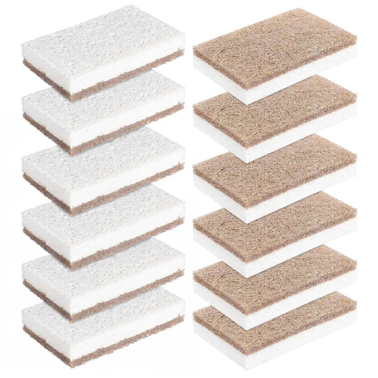 

12 Pcs Bubble Scouring Pad Dad Cleaning Tools Pan Wood Pulp Cotton Scrub Sponge