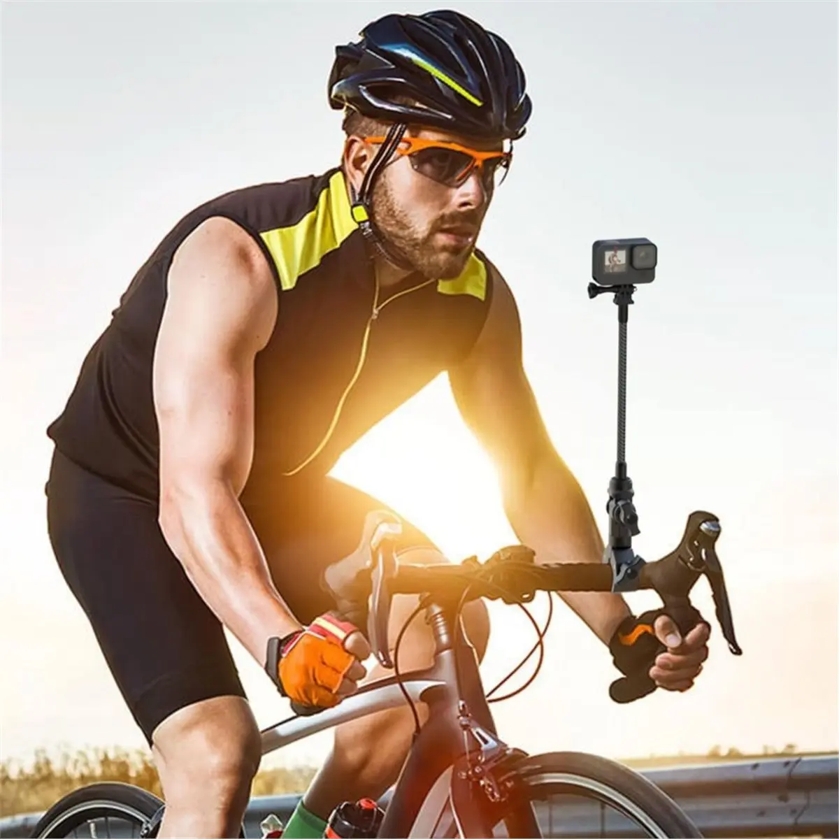 618 Mega Sale Bike Motorcycle Handlebar Camera Clamp Mount Anti Shake Non Slip for Insta360 X5 Gopro DJI Super Clamp