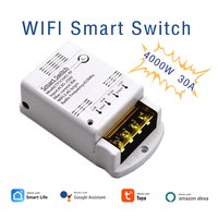 4000W 30A Tuya Smart WIFI Switch Home Automation 20A Relay Module RF433 Receiver Circuit Breaker Work With Alexa Google Home