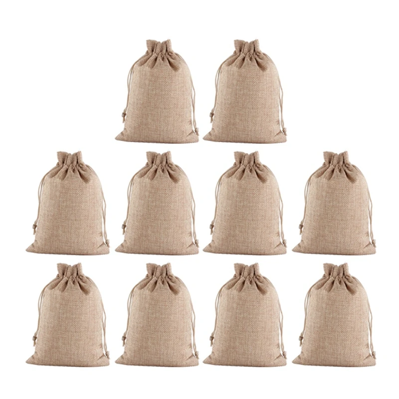 Burlap Drawstring Bag Packaging Gift Storage Bag Burlap Bag Drawstring Linen Drawstring Pocket