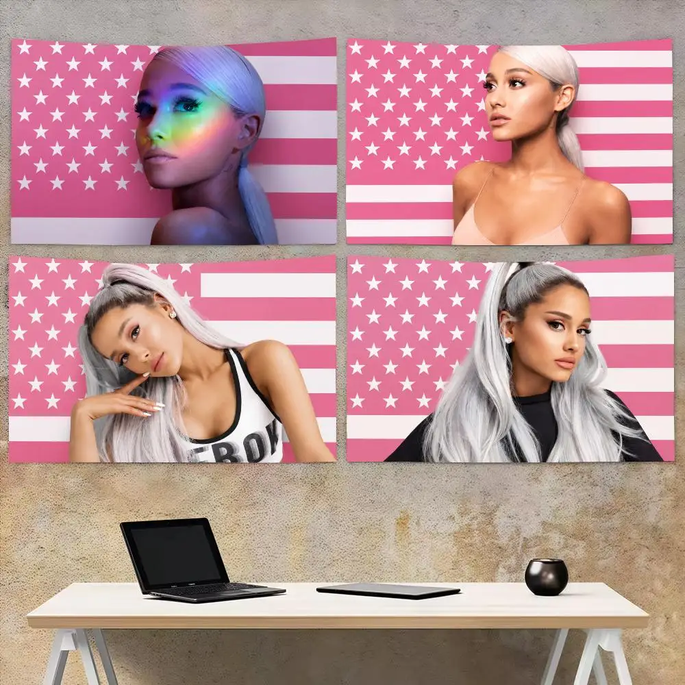 Famous Singer A-Ariana Grande Tapestry Aesthetic Wall Hanging Decor Microfiber Fabric Art for Bedroom Living Room Home