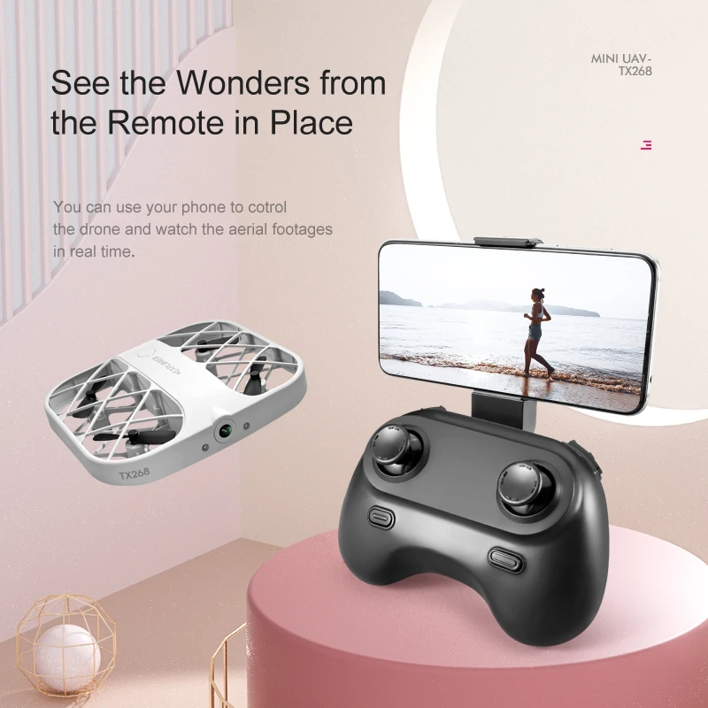 Hot selling H107 4K Grid Real-time Image Transmission Air Selfie Drone Pocket Quadcopter with Camera Kids Aircraft For Beginner