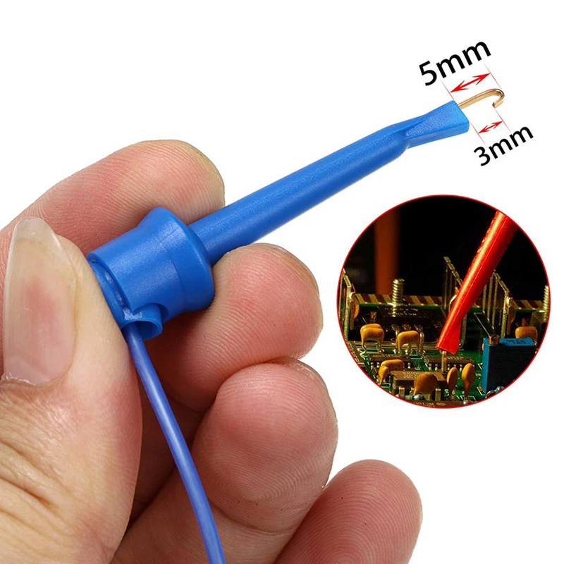 10Pcs Multimeter Electrical Test Dual Lead Test Hook Clips -5 Colors Silicone To Flexible