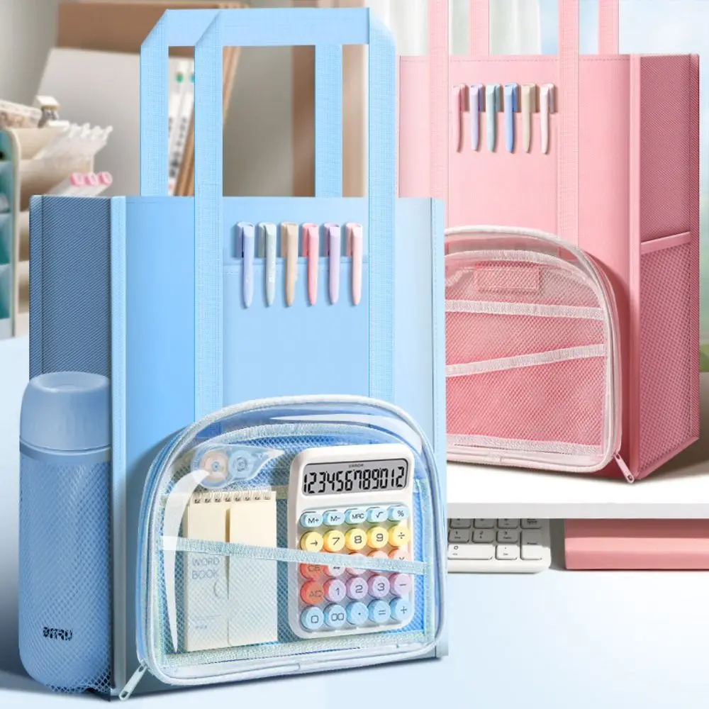 Seven-layer Tote School Bag Large-capacity Portable Students Tutorial Bag Waterproof Stationery Storage Bag Learning Supplies