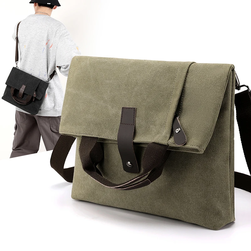 Bolsos de hombro de lona a la moda para hombre, bolsos cruzados de viaje de negocios, bolsos de mensajero multifuncionales, maletín, bolso de mano