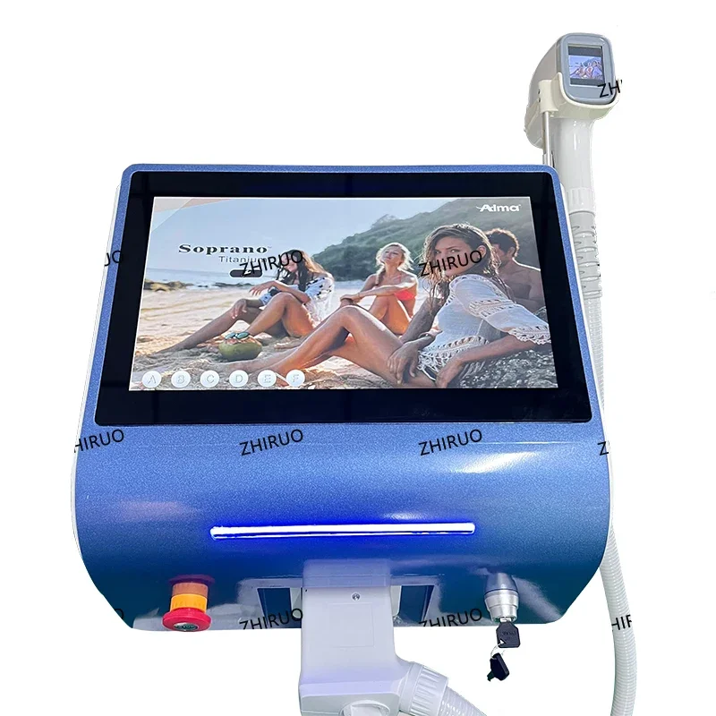 Professional New Three Waves 808nm/755nm/ 1064nm Ice Cool Epilator Diode Lase Hair Remover 1200w Dual Screen Operation