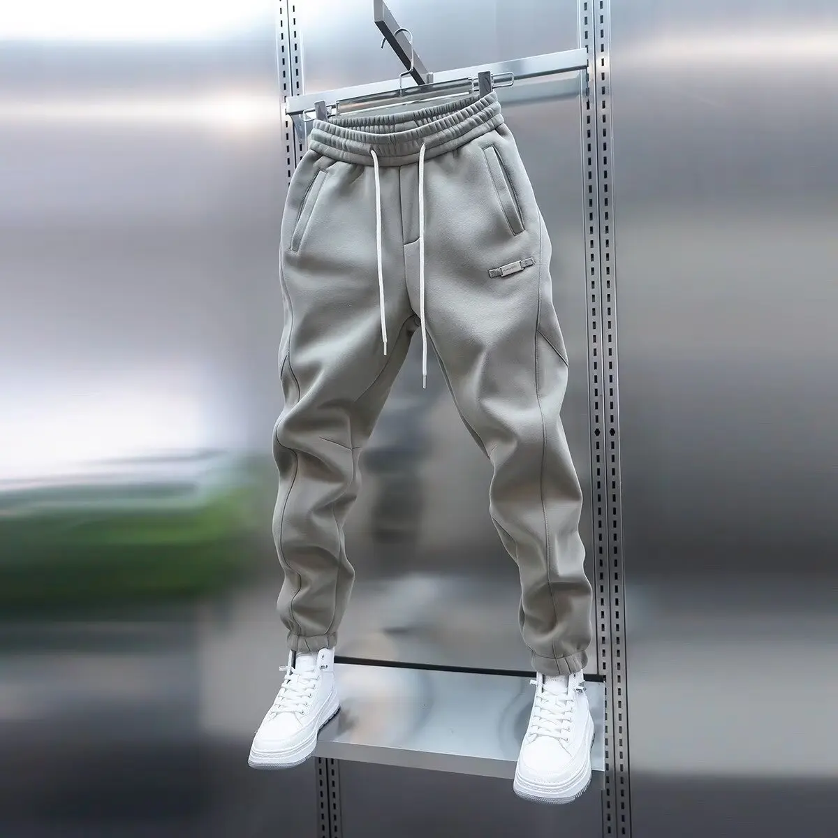 Men's Pants - Solid Color Casual Pants, Sweatpants, New Style Tapered Pants, Stretchy and Versatile Short Pants.