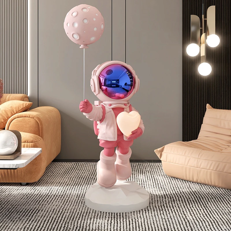 110cm Large Luminous Astronaut Statue Floor Decoration Aesthetic Room Decor Objects Living Room Astronaut Figurine Art Sculpture