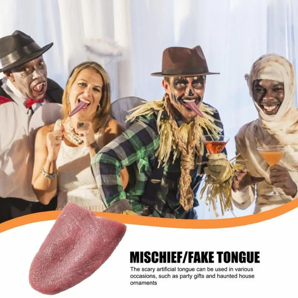 3PCS Fool's Tricky Horrible Tongue Toy Realistic Simulation Magic Tongue Harmless Twists Stretchable Tongue Party