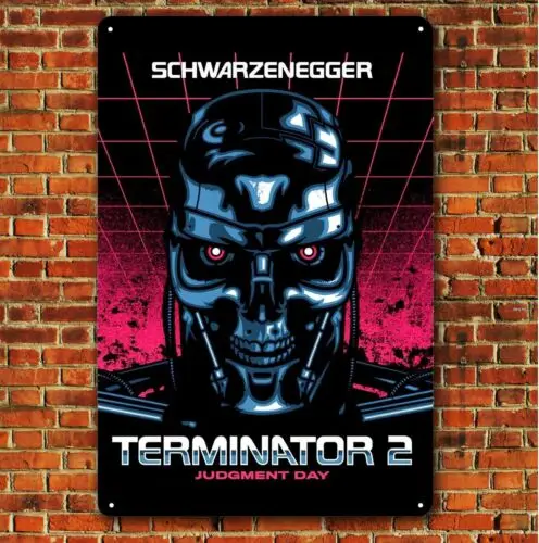 k1,Terminator 2 Judgement Day Movie Metal Poster Tin Sign (S