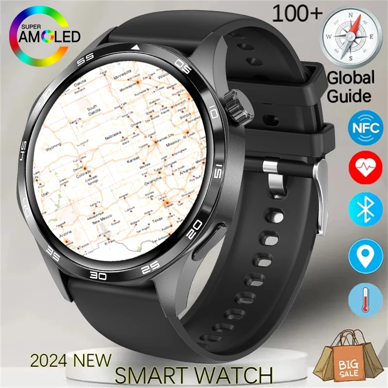 

2025 GT5 Pro GPS SmartWatch Men 360*360 AMOLED Screen BT Call IP67 Waterproof Heart rate monitor Man Smartwatch For IOS Android