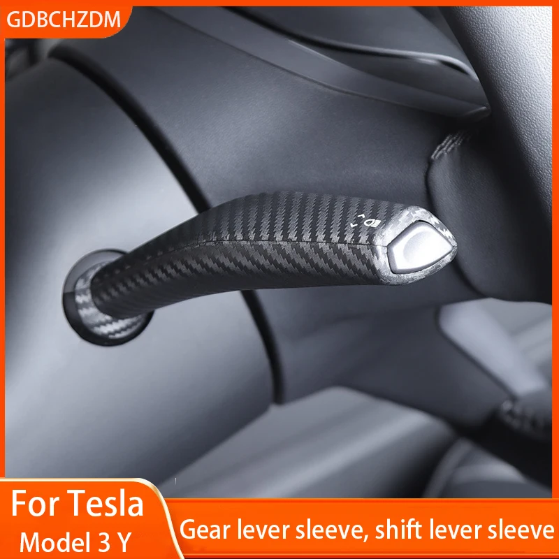 

Для Tesla Model 3 Y крышка переключения передач рулевой рычаг защитная ручка переключения передач корпус из углеродного волокна крышка ручки переключения передач аксессуары