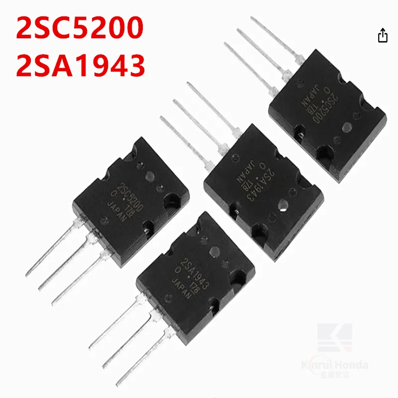Transistor 2SC5200, transistor amplificador de potencia Transistor de audio de silicona duradero, reemplazo para electrónica de precisión 2SA1943