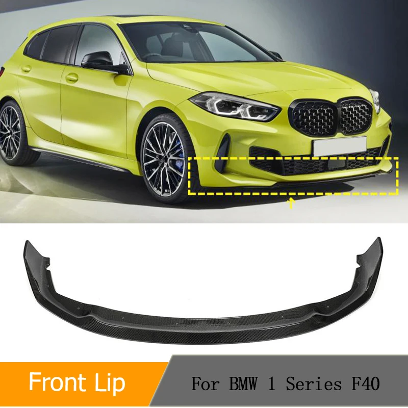 

Передний бампер автомобиля из углеродного волокна, разветвители для BMW 1 серии F40 118i M-Tech хэтчбек 2020-2022, защита переднего подбородка