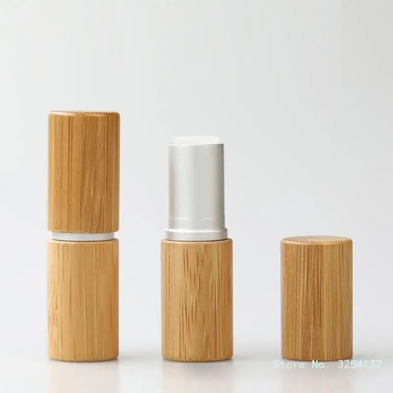 5pcs Empty Natural Empty Lipstick Tube Container Bamboo Lip Balm Tubes Stylish Cosmetic Holders for Salon and Home Use