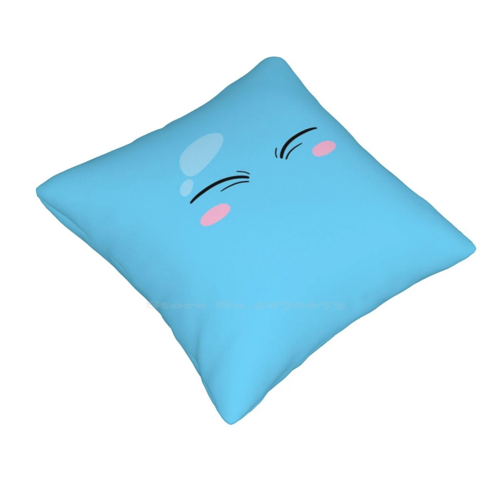 Happy Rimuru Fashion Sofa Throw Pillow Cover Pillowcase That Time I Was Reincarnated As A Slime Happy Rimuru Emote Weeb Weaboo