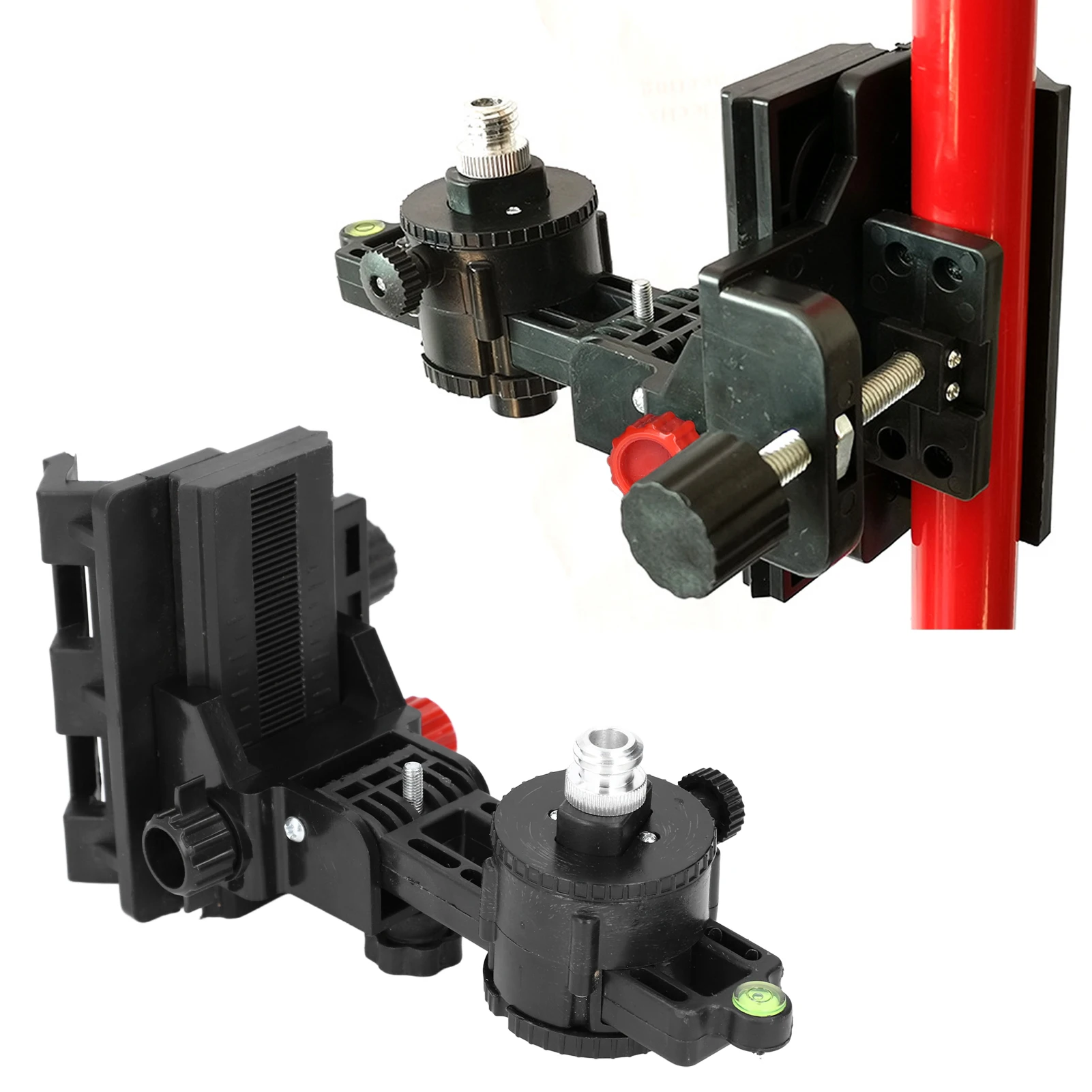 Fine Tuning Bracket Level Adapter 360 Degree Adjustable Support L Shape Pivoting Base with Clip Wall Ceiling Mounted Level Tools